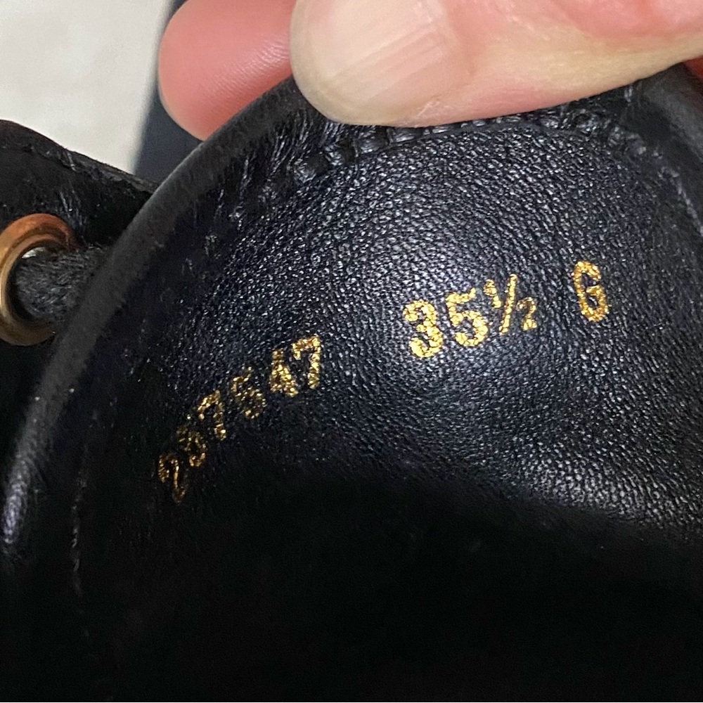 $985 Gucci Made in Italy GG Monogram Black Leather Canvas High Top Sneakers 5.5 - Picture 12 of 13